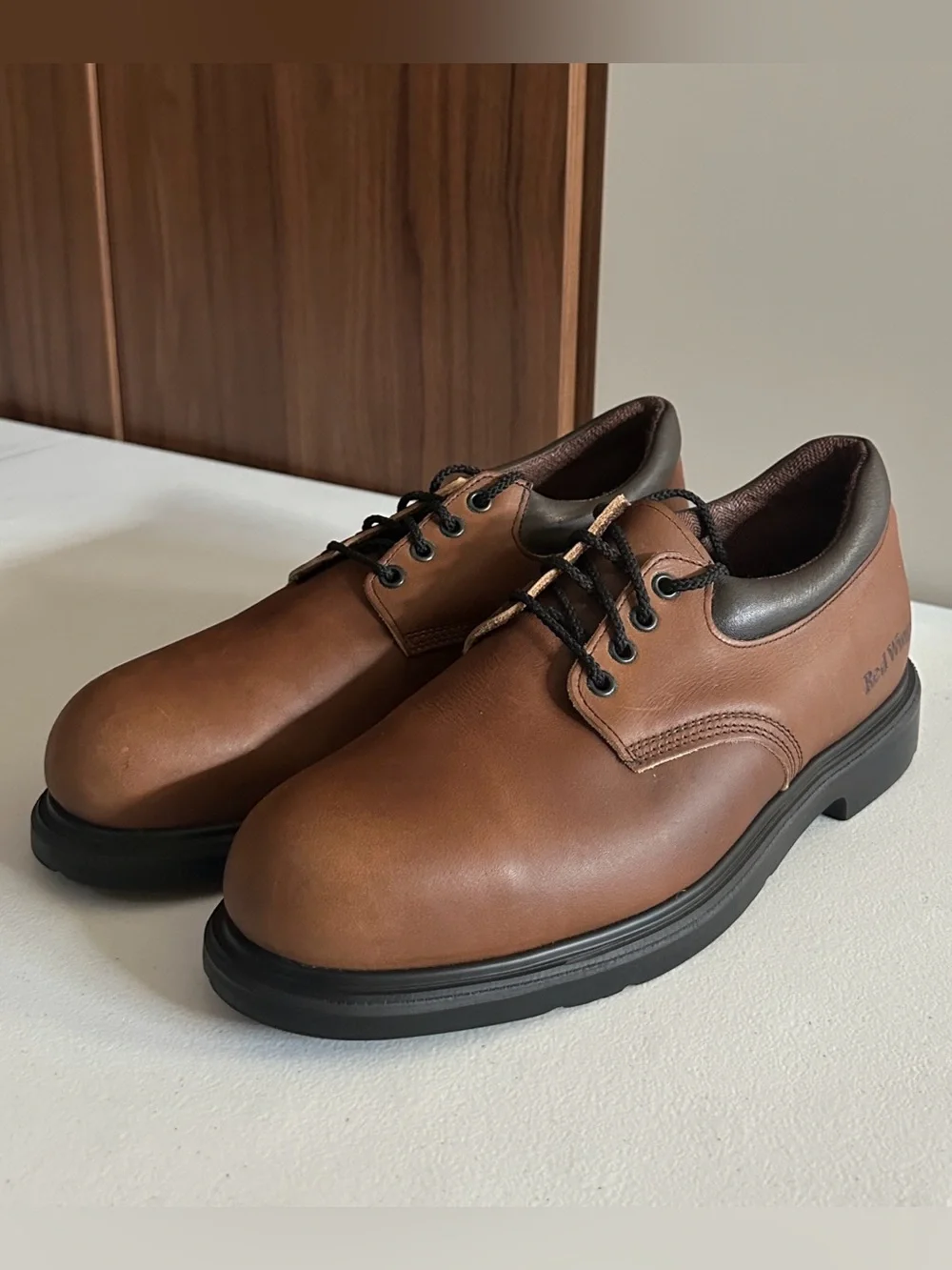 Red Wing Shoes Brown Leather Derby Toe Steel Lace-Up Size 11